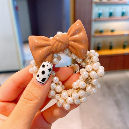 Milk Curry Children's Hair Tie Pearl Hair Rope