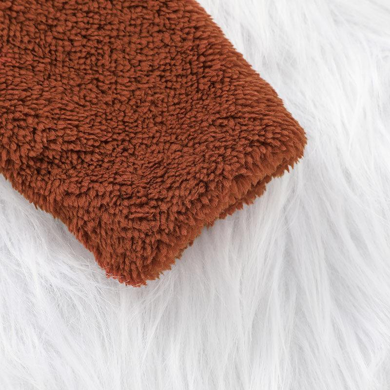 Children's Grain Fleece Hooded Cardigan Coat