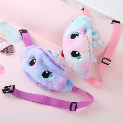 Unicorn Cartoon Plush Shoulder Bag | Purse For Girl