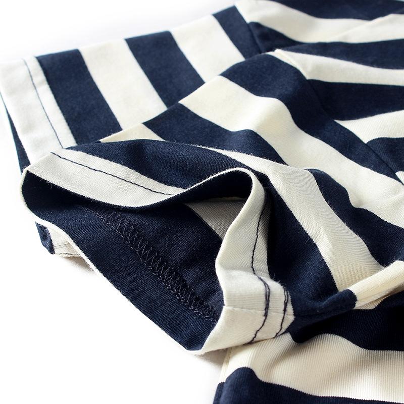 Knitted stripe label top children's short sleeve