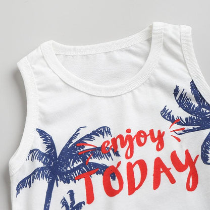 Boys' short sleeved T-shirt and shorts two piece set