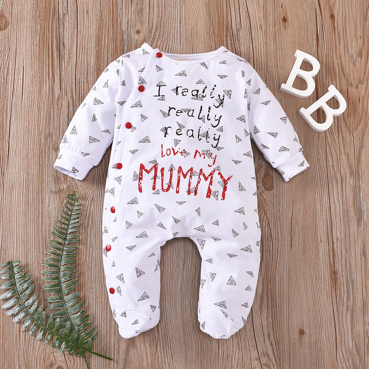 White long sleeved printed BODYSUIT