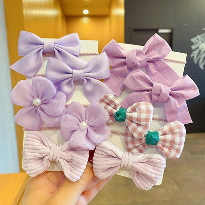 Children's Hair Ring Mesh Bow Set Head Flower