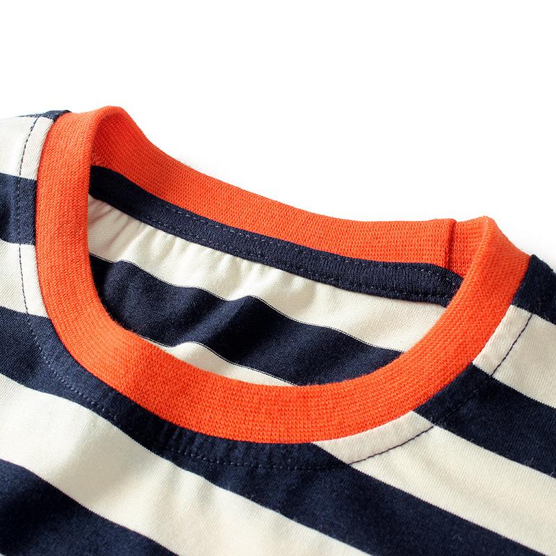 Knitted stripe label top children's short sleeve