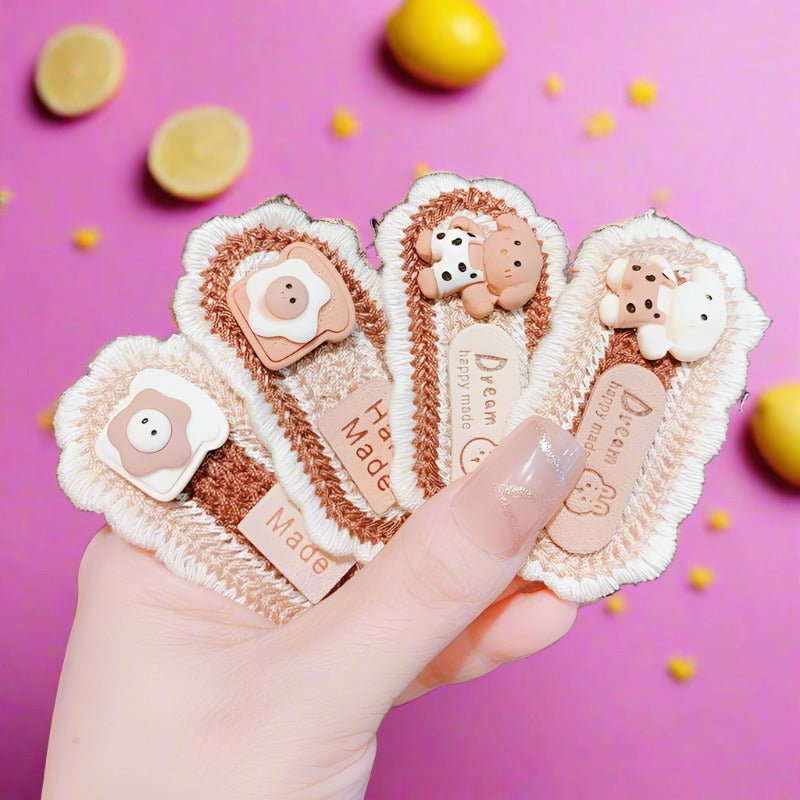 Curry Cute Knit Hairpin Bow