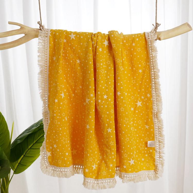 Children's Tassel Gauze Blanket Newborn Bath Towel Blanket