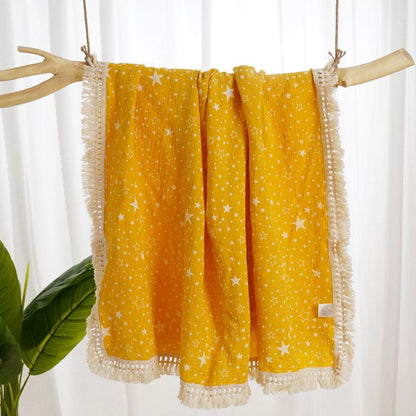 Children's Tassel Gauze Blanket Newborn Bath Towel Blanket