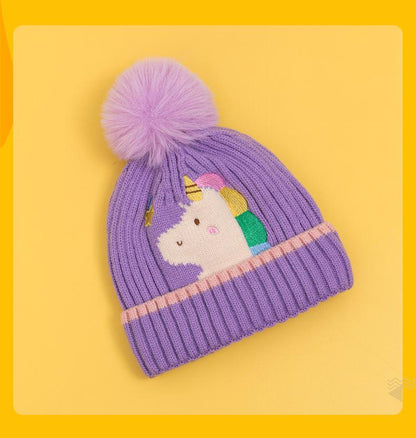 Cartoon Children's Warm Knit Hat Scarf