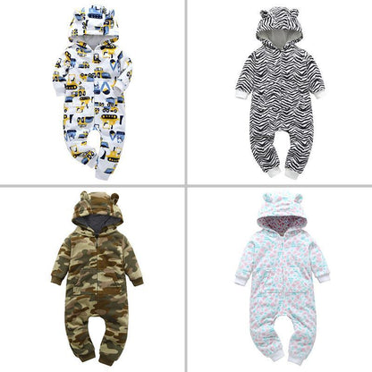 Long-sleeved Jumpsuit Velvet Baby Clothes Climbing Clothes