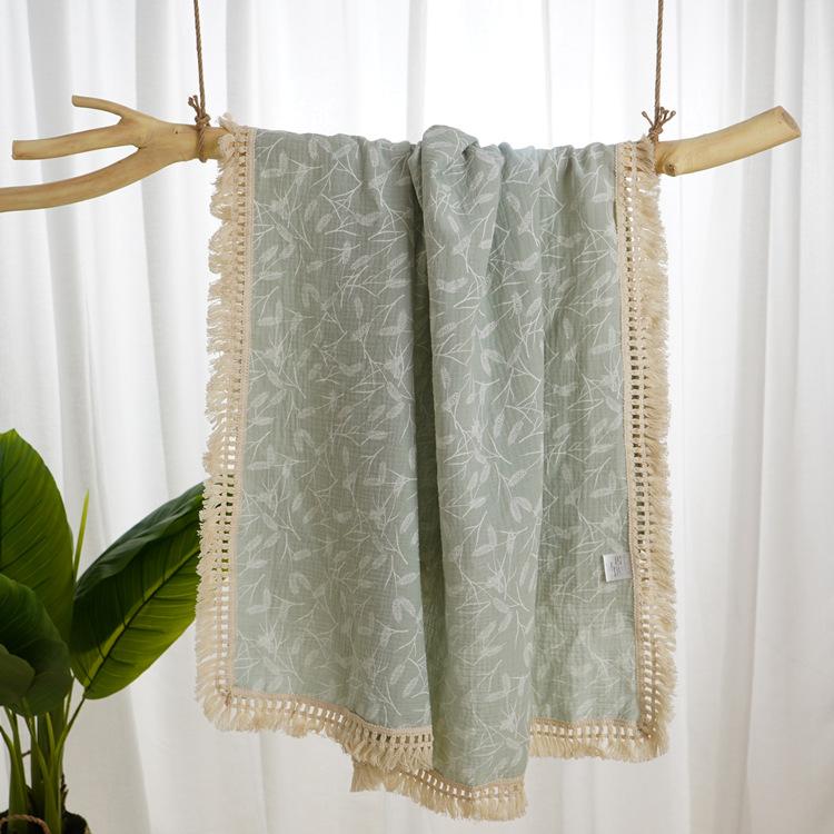 Children's Tassel Gauze Blanket Newborn Bath Towel Blanket