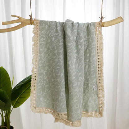 Children's Tassel Gauze Blanket Newborn Bath Towel Blanket