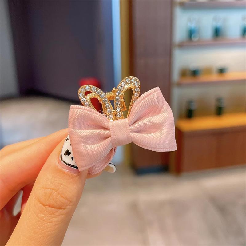 Children's Bow Rhinestone Crown Hairpin