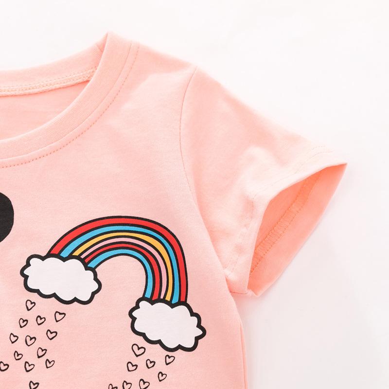 Children's Short Sleeved Children's T-shirt Cotton Round Neck Girls' T-shirt
