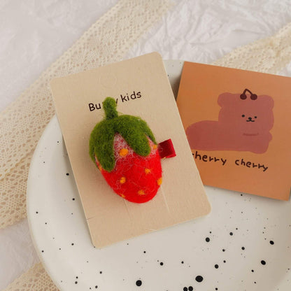 Children's Felt Triangle Strawberry Hairpin