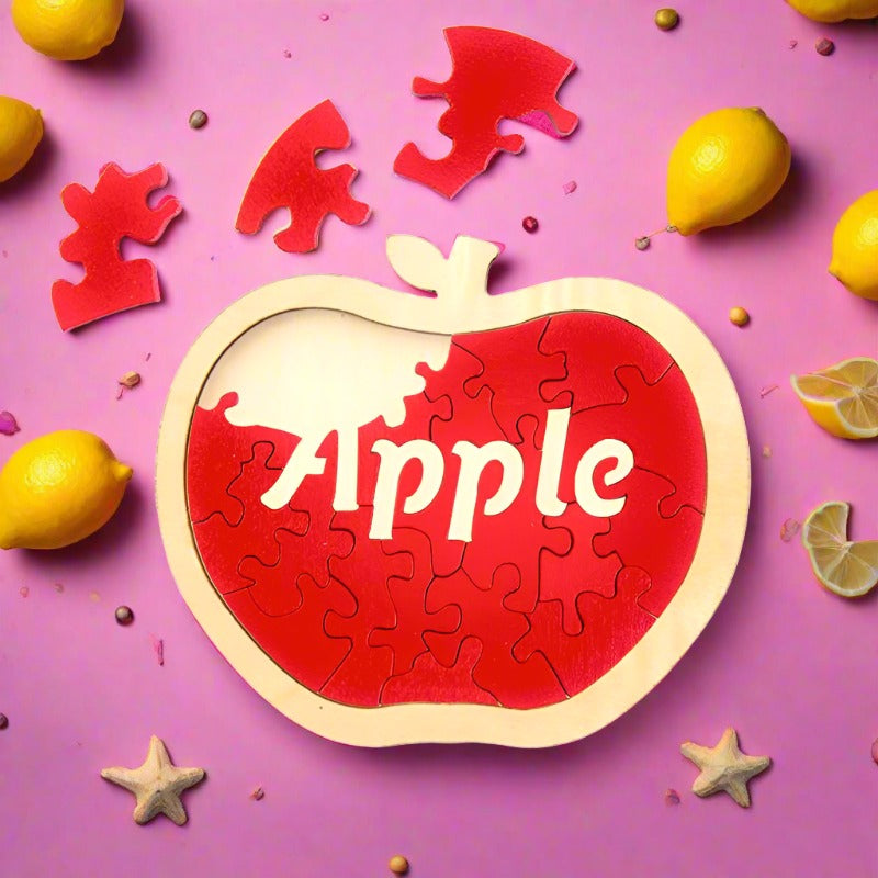 Children's Wooden Alien Stereo Apple Puzzle Toy