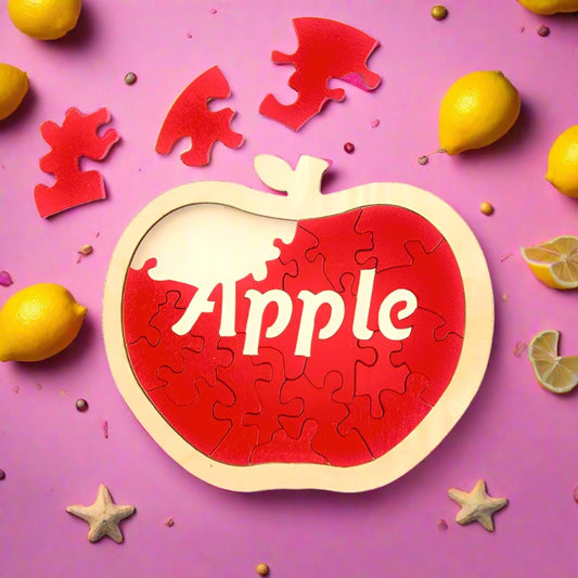 Children's Wooden Alien Stereo Apple Puzzle Toy