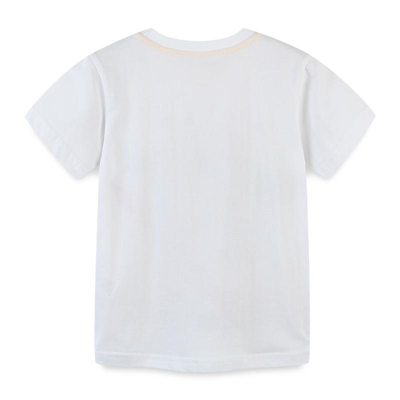 Children's knitted cotton round neck cartoon short sleeve T-shirt