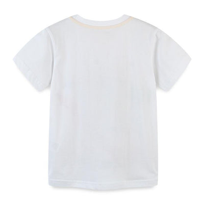 Children's knitted cotton round neck cartoon short sleeve T-shirt