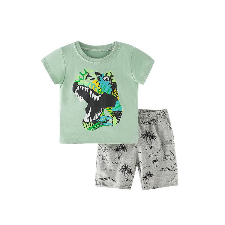 Cotton printed T-shirt Terry shorts children's set