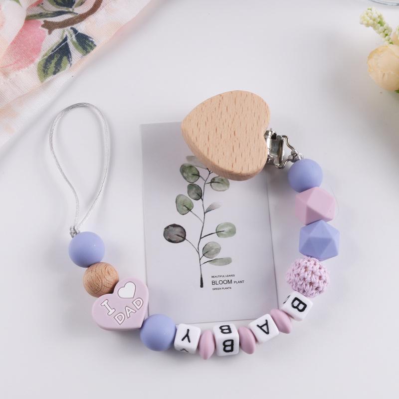 Heart-shaped Pacifier Clip | Teether Toy Anti-drop Chain