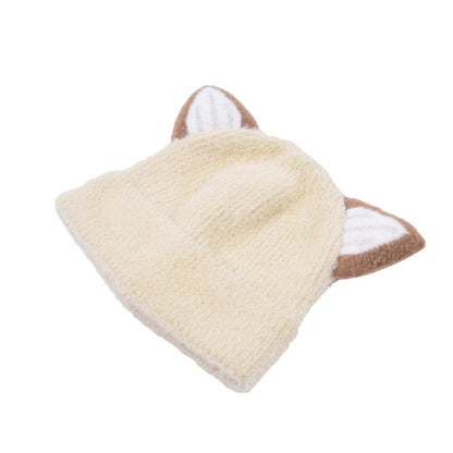 Cartoon Children's Cat Ear Knitted Hat Warm Plush Hat
