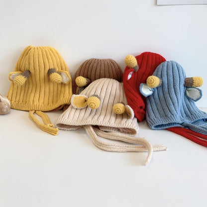 Children's Wool Ear Protection Hat Bee Knitted Hat