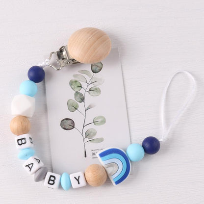 Beech Silicone Pacifier clip Baby Teether Toy Anti-lost Chain