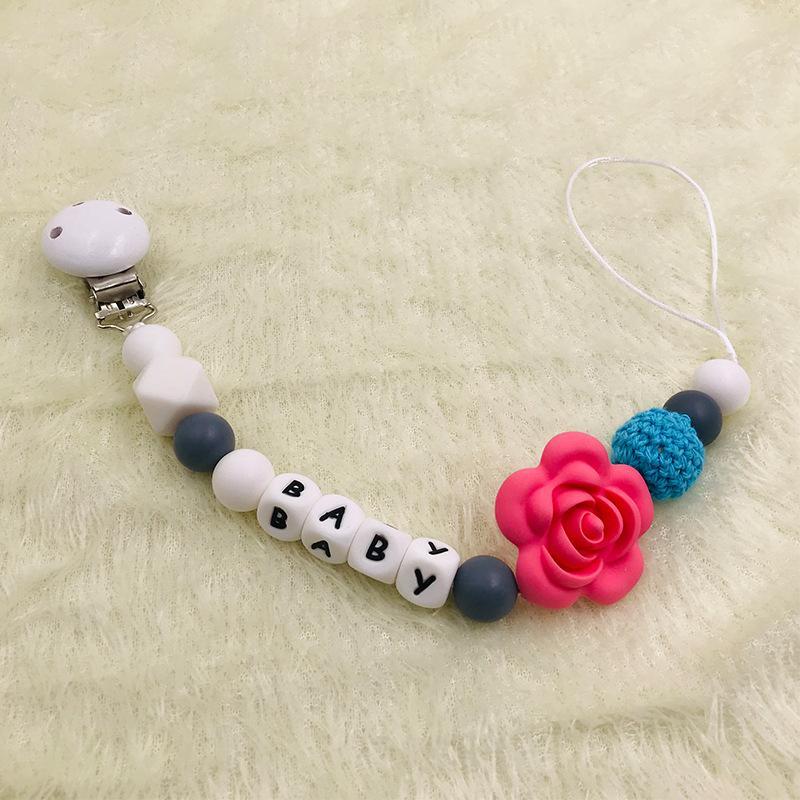 Baby Pacifier Clip Teether Toy Silicone Anti-drop Chain