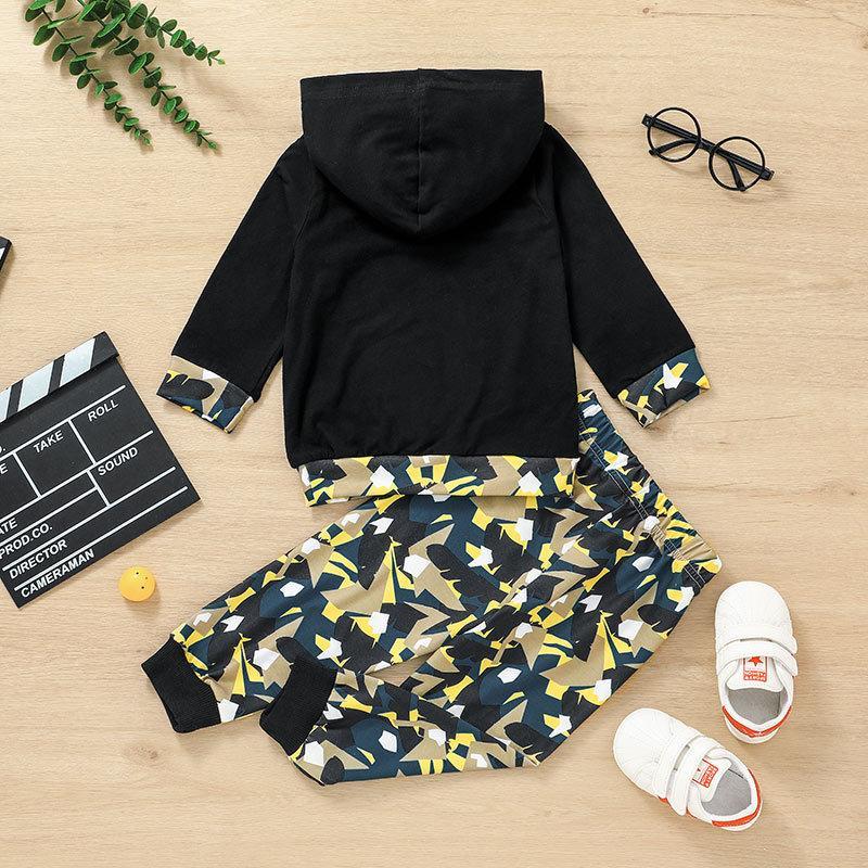 Children's Letter Top Printed Pants Two-Piece Set
