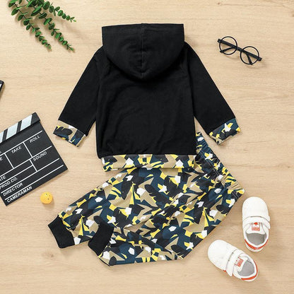 Children's Letter Top Printed Pants Two-Piece Set