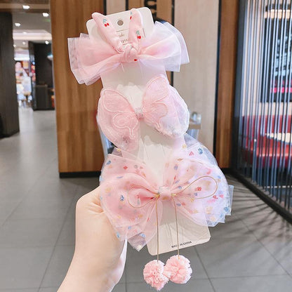 Mesh Bow Children's Hairpin 3pcs/set