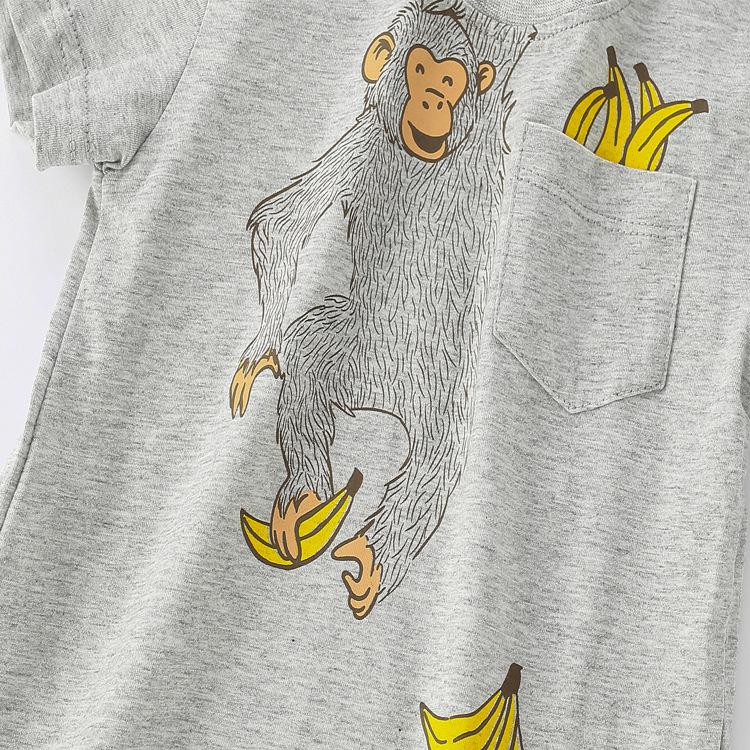 Boys' cotton short sleeve cartoon top
