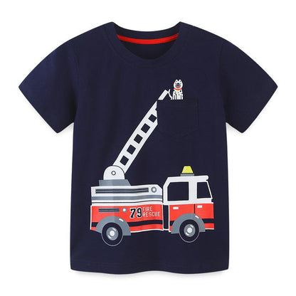 Versatile T-shirt cartoon round neck baby bottom shirt