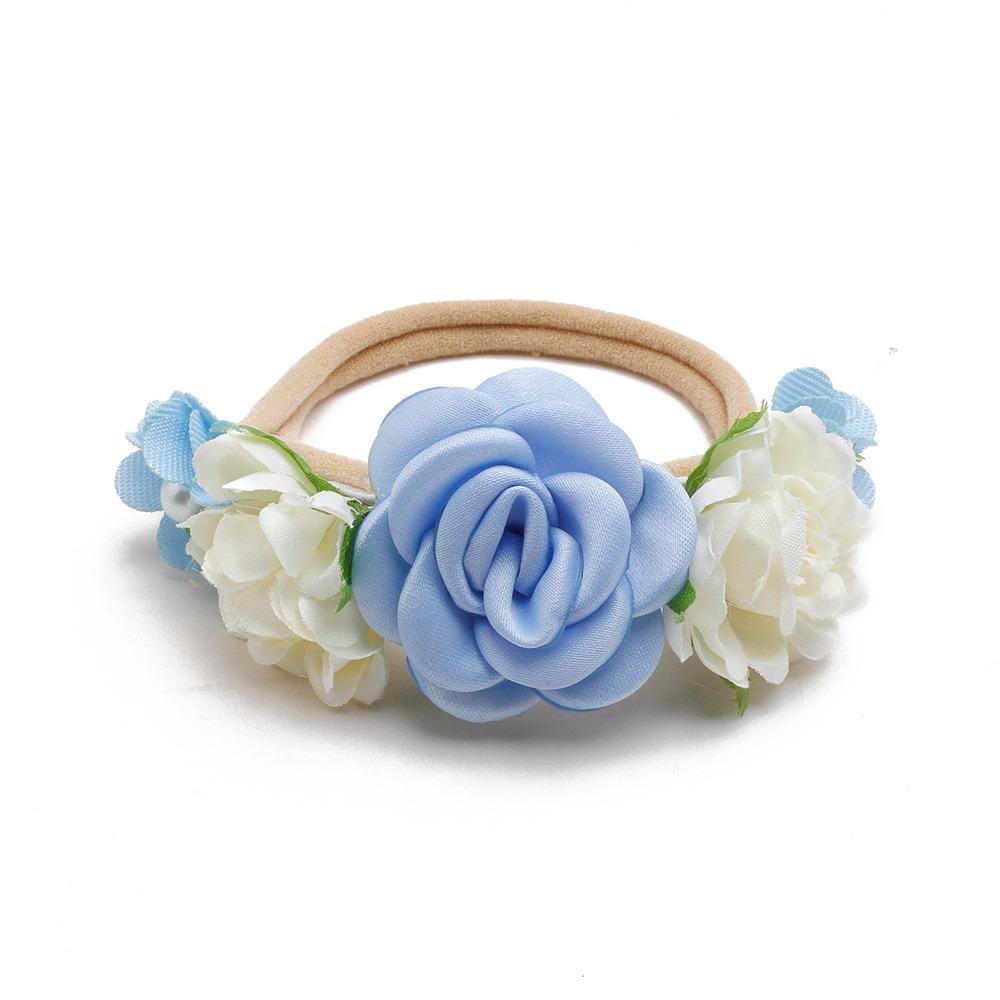 Baby Beige Pearl Rhinestone Nylon Headband