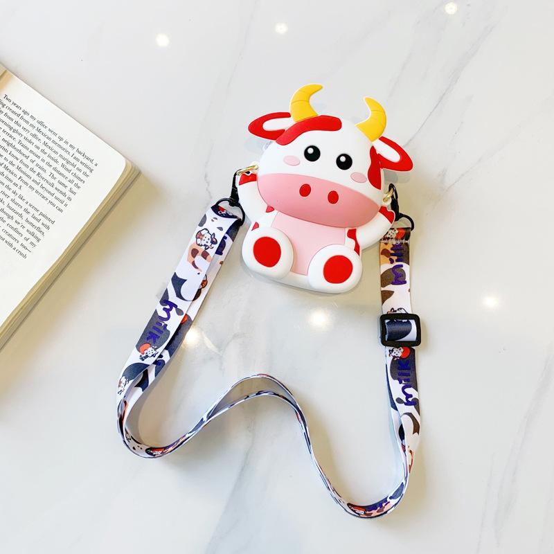 Cartoon Diagonal Bag Cow Backpack Silicone Coin Purse