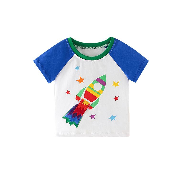 Boys' top cotton short sleeve handsome gas shirt