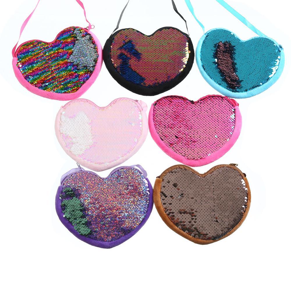 Girl's One-Shoulder Crossbody Bag Heart-Shaped Coin Wallet