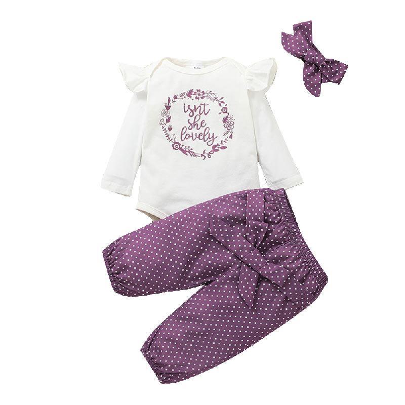 Baby Girl Long Sleeve Jumpsuit 3-piece Set