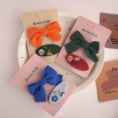 Children's Fabric Cartoon Bow Hairpin