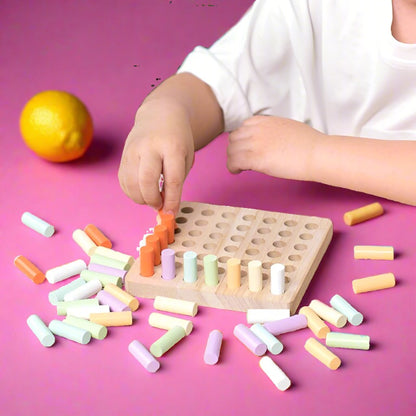Children's Cylindrical Building Block Toy with Stick Insertion