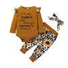 Children's Clothing Letter Long Sleeve Ha Clothes Pants Set Two-piece Set