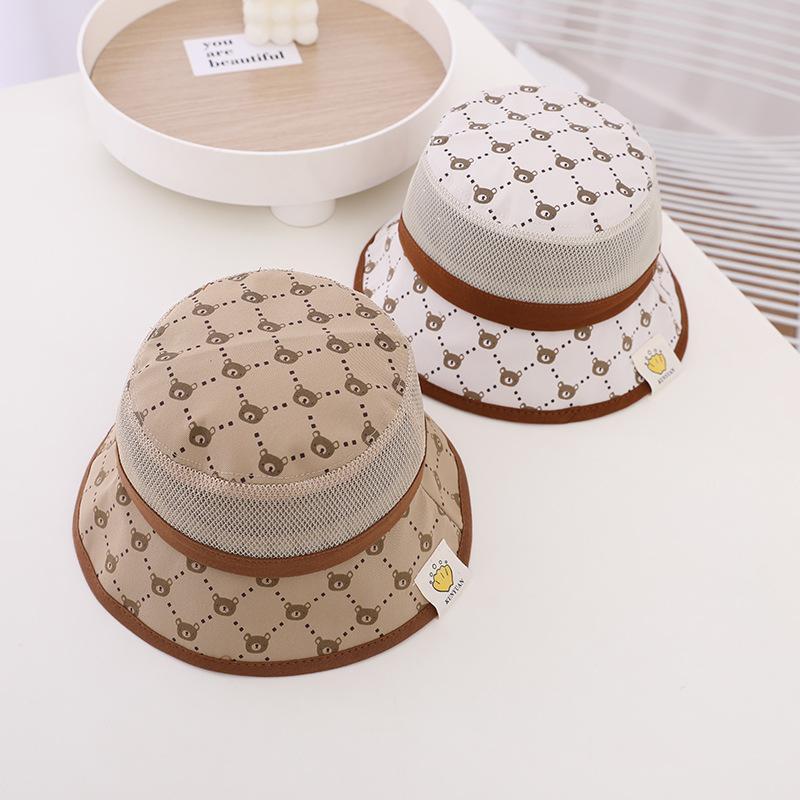 Sunshade Wired Bear Print Children's Mesh Hat