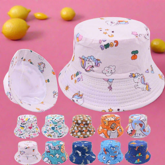 Children's Cartoon Printed Fisherman's Hat