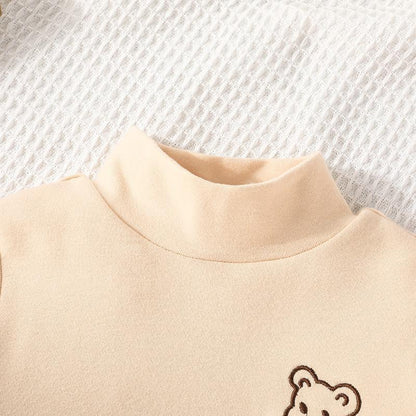 Girl's Half High Neck Long Sleeve Top