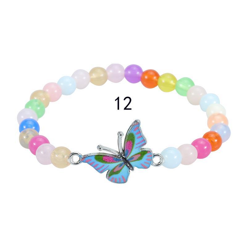 Children's Colorful Beaded Bracelet Colorful Butterfly Bracelet