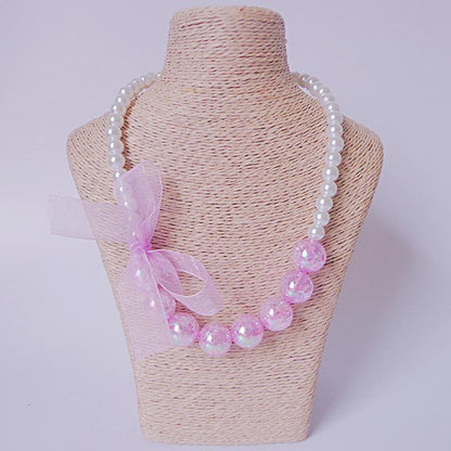 Clothing Ribbon Bow Accessories Children's Necklace Bracelet Set