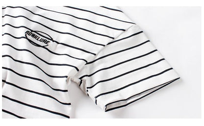Striped embroidered top children's Short Sleeve