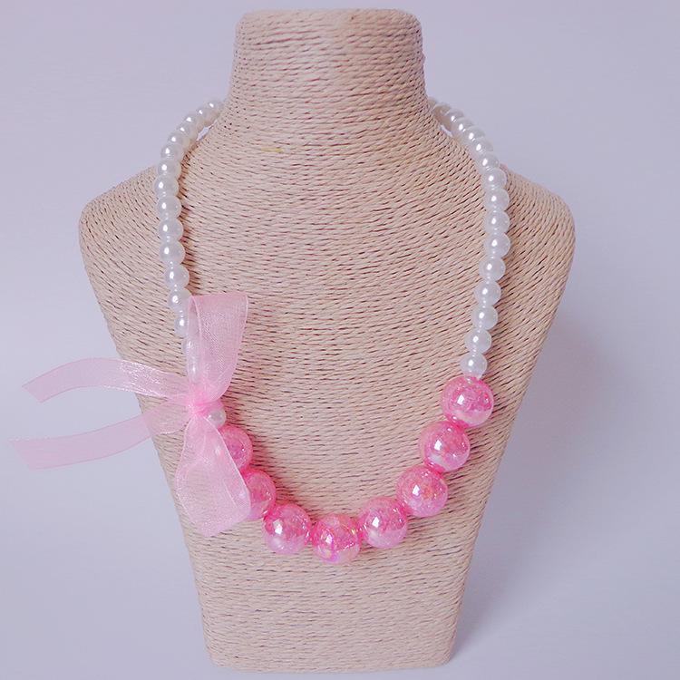 Clothing Ribbon Bow Accessories Children's Necklace Bracelet Set