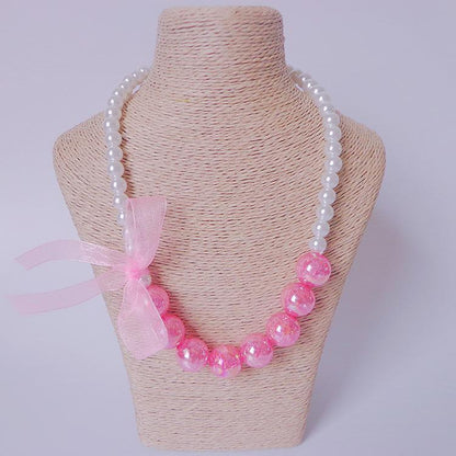Clothing Ribbon Bow Accessories Children's Necklace Bracelet Set