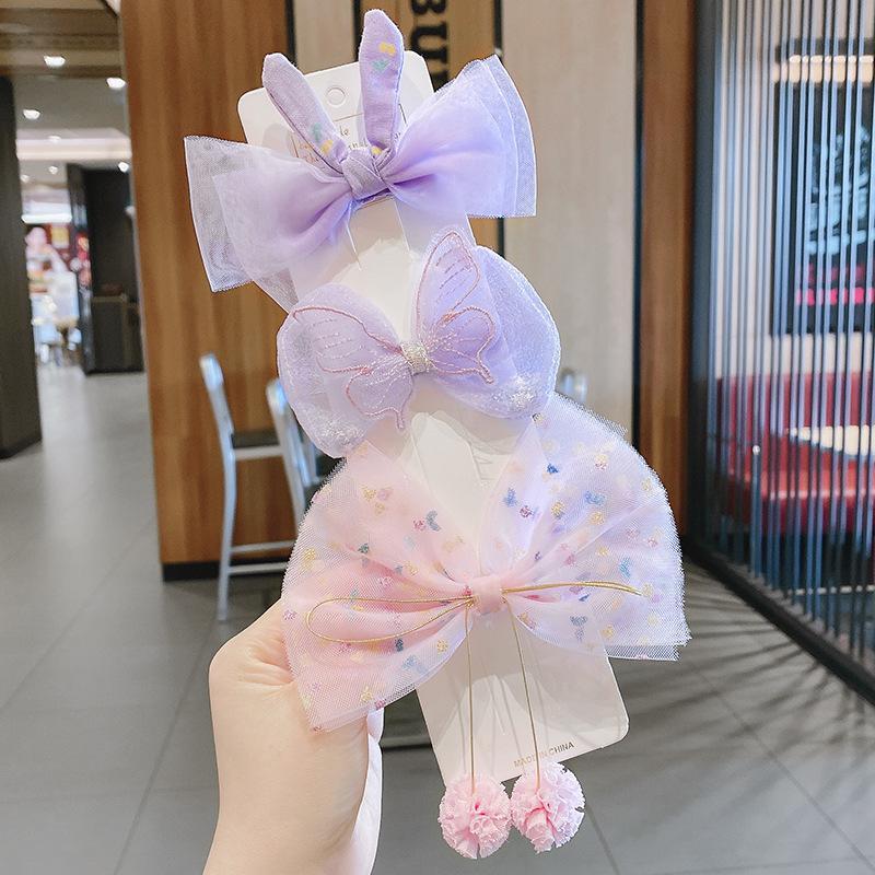Mesh Bow Children's Hairpin 3pcs/set
